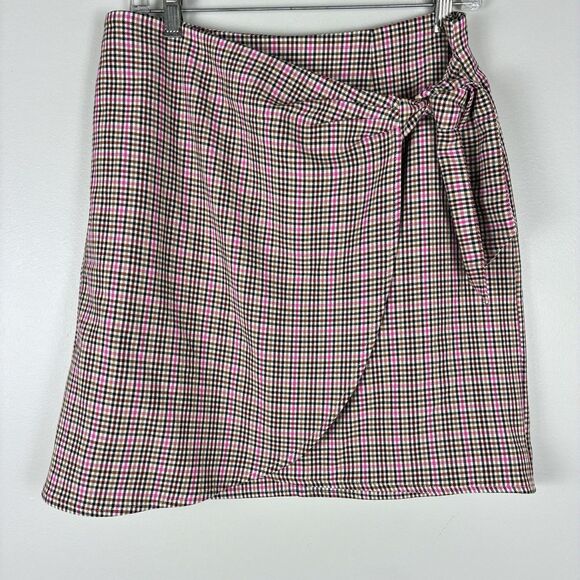 LOFT Plaid School Girl Skirt Woman’s Sz 6 Small Pink Preppy Academia Clueless - Picture 1 of 8